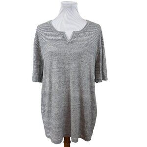 Cotton By Autumn Cashmere Sweater T-Shirt Short Sleeve Women Grey Size XL Cotton